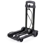 Diable - 55 kg - Chariot de pique-nique en plein air, jardin, plage, diable pliable et transporteur, chariot pliable en fer | Chariot à main léger avec 4 roues et corde élastique pour bagages de