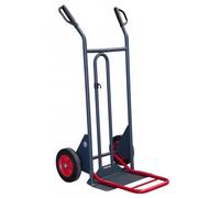 Diable à basculement assisté bavette fixe + repliable à poignées à garde 350 kg