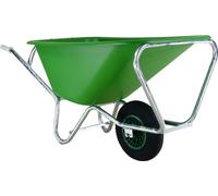 Diable à grande benne Fort 165L vert 1 roue HDPE benne
