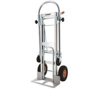 Diable aluminium 3 en 1 - charge maxi 250kg - 2 roues pivotantes - 2 roues gonflables - Plateau 45,5 x 18 cm