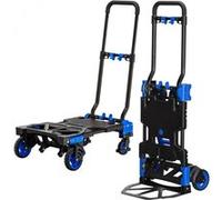 Linxor - Diable, chariot 2 en 1 pliable 4 roues - Charge 137 kg