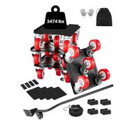 Diable de Déménageur-VEVOR-4PCS-Chariot de Transport-Capacité Charge 1575 kg-5 Roues Pivotantes-360° Plateau Roulant