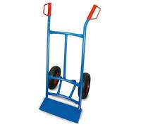 Diable de manutention EURO VANADIUM 250 kg - roues increvables 250 mm - plateau 14 x 40 cm - acier et polyuréthane bleu - 105 cm