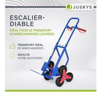 Diable de transport pliable Juskys® Basic - Diable de déménagement 100 kg avec grandes roues pneumatiques et poignées ergonomiques