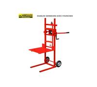 Outifrance Diable gerbeur avec fourche et bavette repliable – Charge max 150 kg