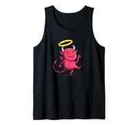 Diable Heureux avec Motif auréole d'ange doré Débardeur