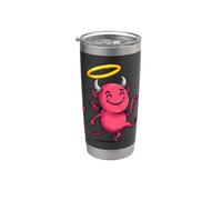 Diable heureux avec motif auréole d'ange doré Gobelet isotherme en acier inoxydable double paroi