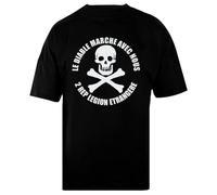 Diable Marche avec Nous T-Shirt Surdimensionné Unisexe Noir Baggy Tee