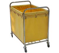 Diable mobile et chariots de cuisine, chariot de tri de linge d'hôtel, chariot sur roulettes, chariot en lin avec poignée, service de chambre, chariot roulant avec housse, jaune, 92 x 56 x 8 cm