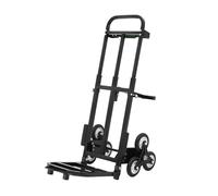 Diable Monte-Escalier 6 Roues Pliable, Chariot Transport Charge Lourde | Capacité 210kg Poignée Réglable Rembourrée, Manutention Déménagement Roues PU Caoutchouc, 46x25cm Noir