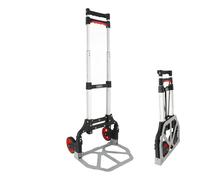 Diable pliable 70kg - Aluminium - Plateau antidérapant 39x23 cm - Hauteur 91cm - Roues increvables système de repli automatique