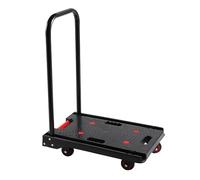 Diable pliable avec roues - Chariot plat léger - Capacité de charge de 150 kg - Portable et peu encombrant - Pour shopping, camping, déménagement - Noir