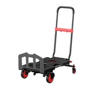 Diable pliable avec roues et poignée rétractable, chariot à plateforme portable durable pour bagages, marchés domestiques, aéroports, robuste, léger et facile à ranger