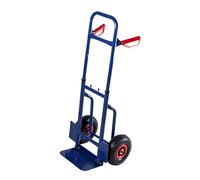 Diable pliable - Cadre tubulaire en acier - Capacité de charge de 200 kg - Pneus en caoutchouc à profil rempli d'air - Protection des roues - Poignées ergonomiques