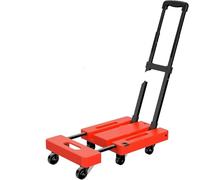 Diable Pliable, Chariot à Plate-Forme Utilitaire for Bagages, Voyage, déménagement, Shopping, Utilisation au Bureau, Robuste de 226,8 kg(Orange)