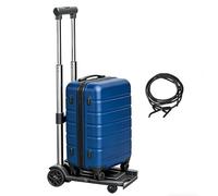 Diable Pliable - Chariot Pliable Robuste d'une Capacité De 220 LB, Diable Portable en avec Hauteur Réglable, Chariot À Bagages Roulant Compact pour L'épicerie | Sangle Élastique Sécurisée pour