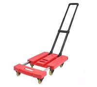 Diable pliable, chariot portable avec 6 roues, chariot de déménagement léger pour voyage, bureau et déménagement (rouge)