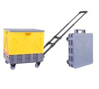 Diable Pliable, Chariot Utilitaire de 150 kg, Chariot de Courses Grande capacité avec Roues freinées et poignée rétractable, pour Les Courses et Les déménagements (B)
