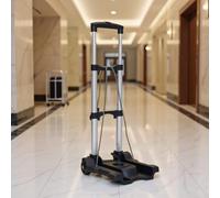 Diable Pliable Compact à 2 Roues, Chariot à Bagages léger en Aluminium for Les Voyages et Les déménagements, capacité jusqu'à 50 kg