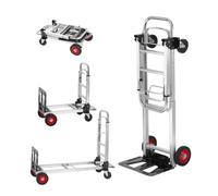 Diable pliable Diable de transport aluminium/acier carbone 113/181kg - Chariot plate-forme Trolley intérieur & extérieur - Tâches de chargement & transport