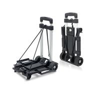 Diable pliable en aluminium avec base réglable et cordon élastique, chariot léger pour les voyages en voiture, facile à transporter (deux roues)