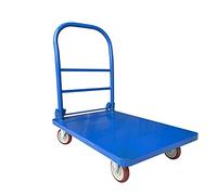 Diable pliable en tôle d'acier - Chariot à plateau à 4 roues avec grande capacité de charge, idéal pour l'entrepôt et la ferme, chariot pliable durable pour un transport facile