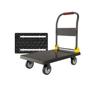 Diable pliable multifonction - Chariot portable à plat pour un transport facile - Chariot de chargement pliable pour une utilisation à la maison et à l'extérieur (disponible en grande taille rouge et
