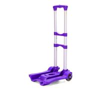 Diable Pliable Noir Petit Chariot léger Portable télescopique Sac à Dos Bagages Voyage déménagement Shopping pour Entrepôt, Jardin, Maison, Déménagements(Purple)