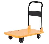 Diable pliable portable avec roues pivotantes à 360 ° - Chariot de déménagement léger pour bagages, entrepôt, épicerie - Design compact jaune (taille S)