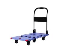 Diable pliable portable - Chariot polyvalent à plateau avec fonctionnalité de transport silencieuse pour pousser et tirer facilement - Chariot utilitaire compact pour entrepôt et maison (violet