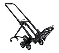 Diable pliable pour charge lourde 150 kg - 3 roues en étoile - Avec 2 pneus de rechange - Hauteur réglable de 73 à 114 cm