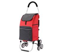 Diable Pliable Robuste Chariot de ménage Pliable à roulettes for Monter Les escaliers et Faire Courses Palette et Transport sur Roues(Red)