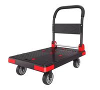 Diable pliable robuste - Chariot portable à plateau avec roues pivotantes pour un déplacement sans effort - Chariot pliable pour une utilisation à la maison et à l'entrepôt (noir, taille L)