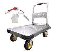 Diable Pliant, 500kg Chariot de Jardin, Chariot à Plate-Forme Portable Chariot Mobile Diable pour Bureau à Domicile Supermarché Entrepôt Déménagement,90x60cm