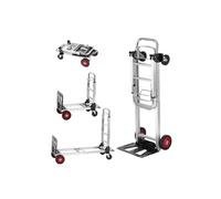 VEVOR Diable pliant 2-en-1 en aluminium, Charge 181 kg, convertible en chariot, roues caoutchouc