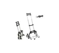 Diable pliant léger en aluminium à 10 roues, chariot demenagement pliable avec cordes d'expansion, réglage en hauteur, 4x quatre roues universelles