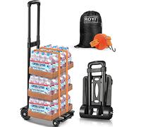 Diable Pliant, Wilbest Système de Transport Escalier Durable Léger Aluminium, Tout-Terrain, Charge Maximale 70kg, Chariot à Main, 2 Cordes Elastiques, Maison, Jardin, Entrepôt et Ferme (Petit)