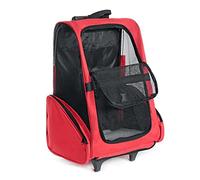 Diable pour animal domestique avec roues - Sac à dos portable d'extérieur pour animal domestique - Poussette de voyage pour chiens et chats de petite taille