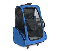 Diable pour animal domestique avec roues - Sac à dos portable d'extérieur pour animal domestique - Poussette de voyage pour chiens et chats de petite taille