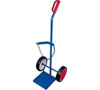 Diable pour bouteilles en acier VARIOfit capacité de charge 100kg pour bouteilles en acier de 20, 40-50 litres roues pleines en caoutchouc