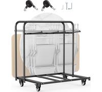 Diable pour chaises VEVOR, chariot pour chaises pliantes, 180 kg, pour 5 tables + 14 chaises, chariot de rangement pour chaises avec support pour chaises avec roues pivotantes & roues de blocage