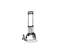 DURHAND Diable escalier Pliant en Aluminium avec 6 Roues et Sangle - Charge de 70 kg avec - Argent et Noir