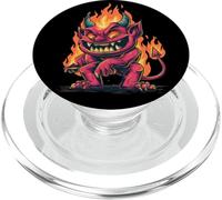 Diable riant avec feu pour brûler Les Mauvais Amoureux PopSockets PopGrip pour MagSafe