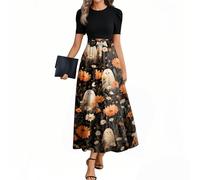 Diable Robe Noire Ghostface Fête Mariée Vampire Zombie Halloween Deguisement Citrouille Cape Demon Soiree Squelette Longue Deguisement Femme Grande Taille Gothique L