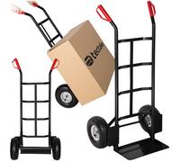 DIABLE - TECTAKE - Diable rigide 200 kg avec Châssis en acier avec Poignées de sécurité en plastique - Noir