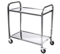 Diables De Service Portables Multifonctions, Chariot De Service pour Garage, 2 Couches, Acier Inoxydable Épais, Non Magnétique, Facile À Nettoyer, 3 Tailles, C,Silver-75X40X85Cm