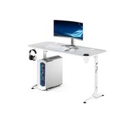 Diablo Bureau Gaming PC Ergonomique avec Tapis Gestion Câbles 140x60x75 cm | Bureau gamer stable avec tapis, gestion des câbles, support casque et porte-gobelet, plateau 140 x 60 cm, hauteur 75 cm.