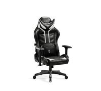 Diablo Chairs Chaise de Jeu X-Ray 2.0 Petite Chaise Ergonomique avec Coussin Lombaire et Appui-tête magnétique Cuir écologique HDS Air ProSpine Support 65 x 35,5 x 123 cm Bnoir-Blanc
