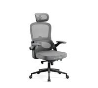Diablo Chaise de Bureau Ergonomique V-Light | Accoudoirs Réglables, Tissu Respirant, 4 Niveaux d'Inclinaison, Appuie-tête Réglable, Support Lombaire | Fauteuil de Bureau | Gris