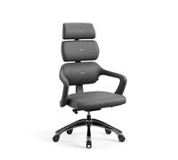 Diablo Chaise de Bureau V-Modular | Dossier, Assise et Dossier Réglables, Têtière Amovible - Fauteuil Ergonomique pour Le Bureau | Cuir écologique, Construction en Aluminium | Siege de Bureau | Gris